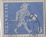 Stamps Switzerland -  Mensajero de Fribuergo(s.XVII)-1960-1963