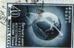 Stamps Russia -  circling globe