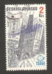 Stamps Czechoslovakia -  torre de la pólvora de Praga