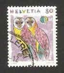 Stamps Switzerland -  1365 - Aves