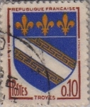 Stamps France -  escudos de ciudades-Troyes-1962-1965