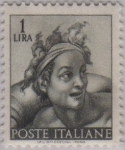 Stamps : Europe : Italy :  cabeza de atleta(de Miguel Angel)-1961