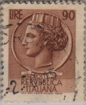 Stamps : Europe : Italy :  Moneda de Siracusa-1954