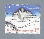 Stamps Bosnia Herzegovina -  Alambrada Humana