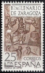 Stamps Spain -  2321 Bimilenario de Zaragoza. Mosaico de Orfeo.