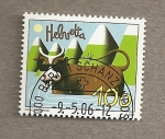 Stamps Switzerland -  Vca entre picos nevados