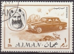 Stamps Saudi Arabia -  Ajman 1967 Sello Michel 127 Sheik Rashid bin Humaid al Naimi y Coche 1 Dh matasellado