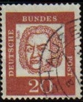 Stamps : Europe : Germany :  ALEMANIA 1961 Scott 829 Sello Personajes Johann Sebastian Bach 20 Usado Michel 352 Allemagne Duitsla