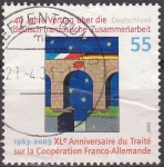 Sellos de Europa - Alemania -  ALEMANIA 2003 Scott 2224 Sello 50 Aniversario Tratado con Francia 55 Usado Michel 2311 Allemagne Dui