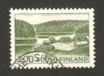Stamps Finland -  casas a la orilla de un lago