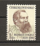 Stamps Czechoslovakia -  160 aniversario del nacimiento de F. Engels.