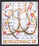Sellos de Europa - Espaa -  Edifil  3418  Deportes. Olímpicos de Bronce  Hoja con los nueve sellos Palmarés de Bronce