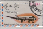 Stamps Cuba -  50 aniversario correo aereo internacional-Habana-Madrid