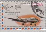 Sellos de America - Cuba -  50 aniversario correo aereo internacional-Habana-Madrid