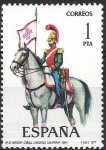 Stamps Spain -  2381 Uniformes. Lancero del Regimiento de Calatrava, 1844.