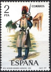 Stamps Spain -  2382 Uniformes. Gastador del Regimiento de Ingenieros, 1850.