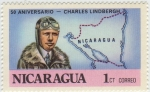 Stamps : America : Nicaragua :  50 aniversario -Charles Lindbergh