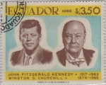 Stamps : America : Ecuador :  Kennedy y churchill