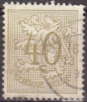 Stamps : Europe : Belgium :  BELGICA 1951 Scott 413 Sello León Rampante y Numero 40c usado