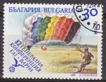 Stamps : Europe : Bulgaria :  Bulgaria 1989 Scott 3505 Sello Deportes Aereos Parapente Aviones usado