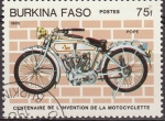 Sellos del Mundo : Africa : Burkina_Faso : Burkina Faso 1985 Scott 690 Centenario Invención de la Moto Pope preobliterado