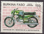 Stamps Africa - Burkina Faso -  Burkina Faso 1985 Scott 693 Centenario Invención de la Moto Jawa Matasello de favor Preobliterado 