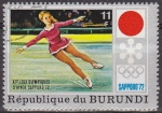 Stamps Africa - Burundi -  Burundi 1975 Scott 387 Sello Juegos Olimpicos Sapporo Japon Patinaje sobre Hielo mujeres Matasello d