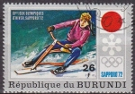 Sellos de Africa - Burundi -  Burundi 1975 Scott 391 Sello Juegos Olimpicos Sapporo Japon Scooter sobre nieve Matasello de favor