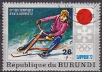 Stamps Burundi -  Burundi 1975 Scott 391 Sello Juegos Olimpicos Sapporo Japon Scooter sobre nieve Matasello de favor