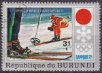 Stamps : Africa : Burundi :  Burundi 1975 Scott 392 Sello Juegos Olimpicos Sapporo Japon Descenso Matasello de favor Preobliterad