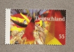 Stamps Germany -  Bandera y flor