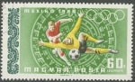 Stamps : Europe : Hungary :  Olimpiadas Mexico  1968  futbol