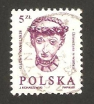 Stamps Poland -  cabeza esculpida  del castillo de wawel