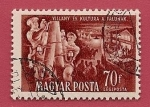 Stamps : Europe : Hungary :  Electricidad y cultura en el pueblo