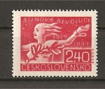 Sellos de Europa - Checoslovaquia -  Conmemoracion de la Revolucion de Octubre de Rusia.