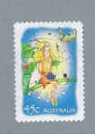 Stamps Australia -  Mariposas