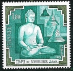 Stamps : Europe : France :  Templo de Borobudur