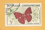 Stamps Africa - Central African Republic -  Mariposa, Cymothoe sangaris