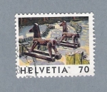 Stamps Switzerland -  Caballos de madera