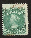 Stamps : America : Chile :  PRIMERA DENTADA CORREOS PORTE FRANCO- BUSTO DE COLON GRABADOS