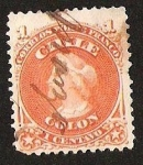 Stamps America - Chile -  PRIMERA DENTADA CORREOS PORTE FRANCO- BUSTO DE COLON GRABADOS
