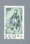 Stamps Poland -  Hombre y bicicleta