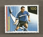 Stamps : Europe : Switzerland :  Jugador hockey sobre hielo