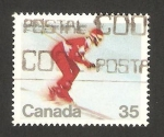 Stamps Canada -  esquiando en la nieve