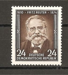 Stamps Germany -  80 Aniversario de la muerte de Fritz Reuter.