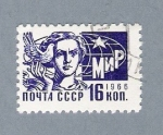 Stamps Russia -  Mujer y paloma