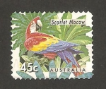 Stamps Australia -  fauna, scarlet macaw