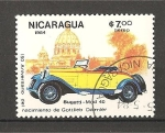 Stamps Nicaragua -  Automoviles antiguos y vistas.