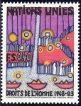 Stamps : America : ONU :  ONU GINEBRA 1983 119 Sello Nuevo ** Derechos del Hombre 0,40Fs