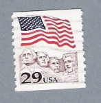 Stamps United States -  Bandera y Presidentes
